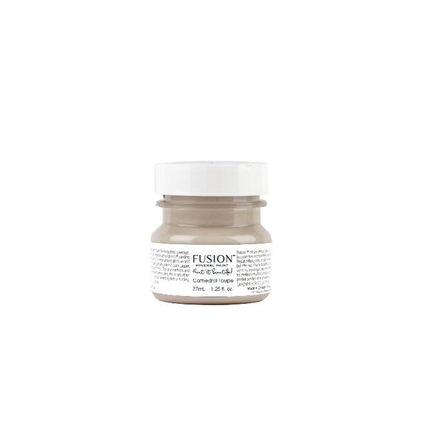 Fusion Mineral Paint | Cathedral Taupe on white background.