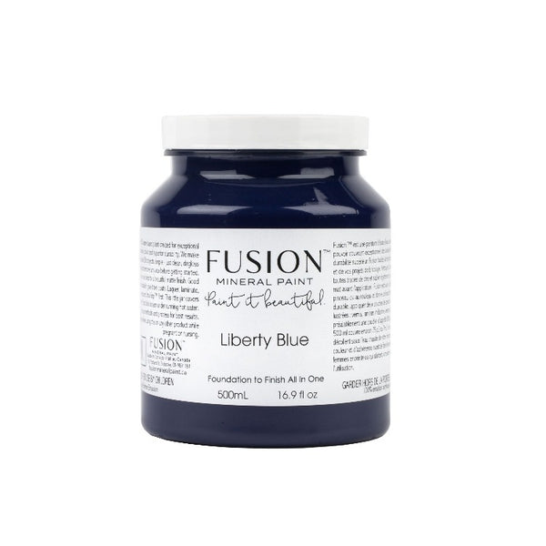 Fusion Mineral Paint | Liberty Blue on white background.