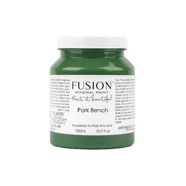 Fusion Mineral Paint | Park Bench on white background.