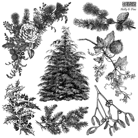 Iron Orchid Design | Stamp | Holly & Pine