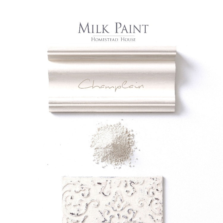 Homestead House Milk Paint | Champlain paint samples on white background.
