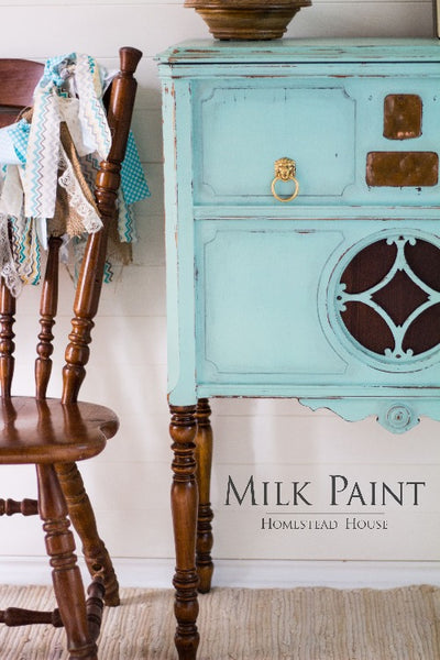 Milk Paint Homestead House | Laurentien painted dresser in a dining room setting. 