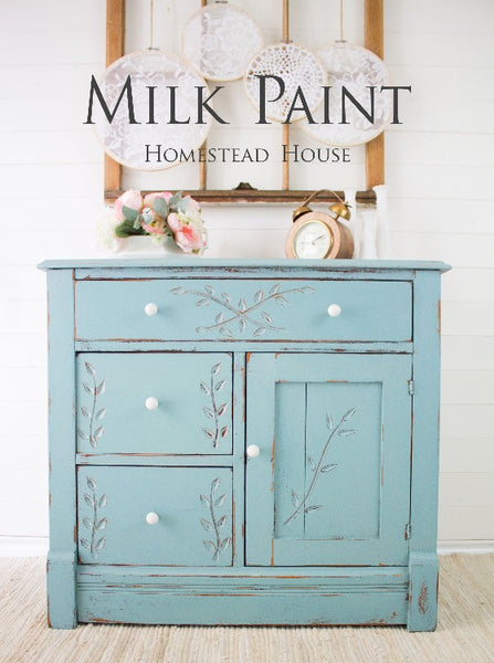 Milk Paint Homestead House | Loyalist painted dresser in a dining room setting. 