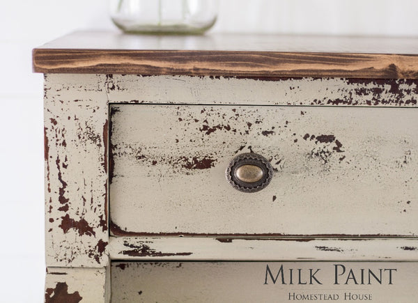 Milk Paint Homestead House | Algonquin painted dresser in living room setting.