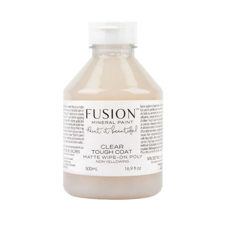 Fusion Mineral Paint | Clear Tough Coat Bottle on white background.