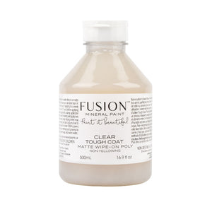 Fusion Mineral Paint | Clear Tough Coat Bottle on white background.