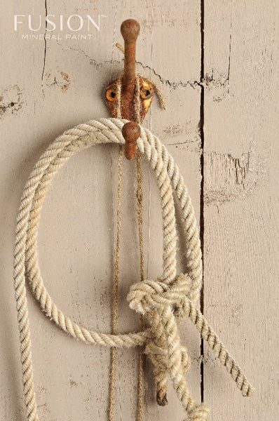 Fusion Mineral Paint | Rope hanging on wall painted with Algonquin