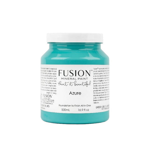 Fusion Mineral Paint | Azure on white background.
