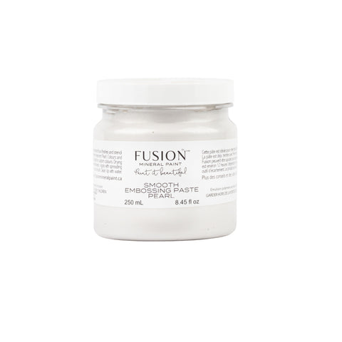 Fusion | Smooth Embossing Paste (Pearl) jar on white background.