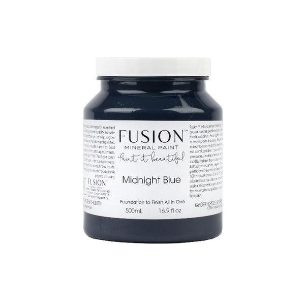 Fusion Mineral Paint | Midnight Blue on white background.