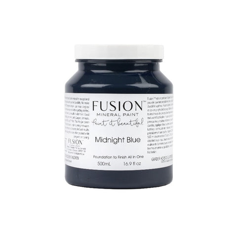Fusion Mineral Paint | Midnight Blue on white background.