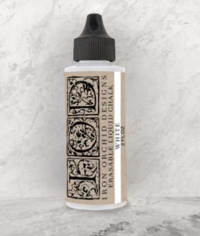 Iron Orchid Design | White Erasable Chalk bottle on white background.