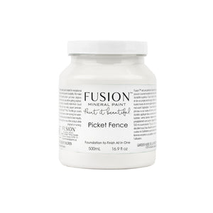 Fusion Mineral Paint | Picket Fence on white background.